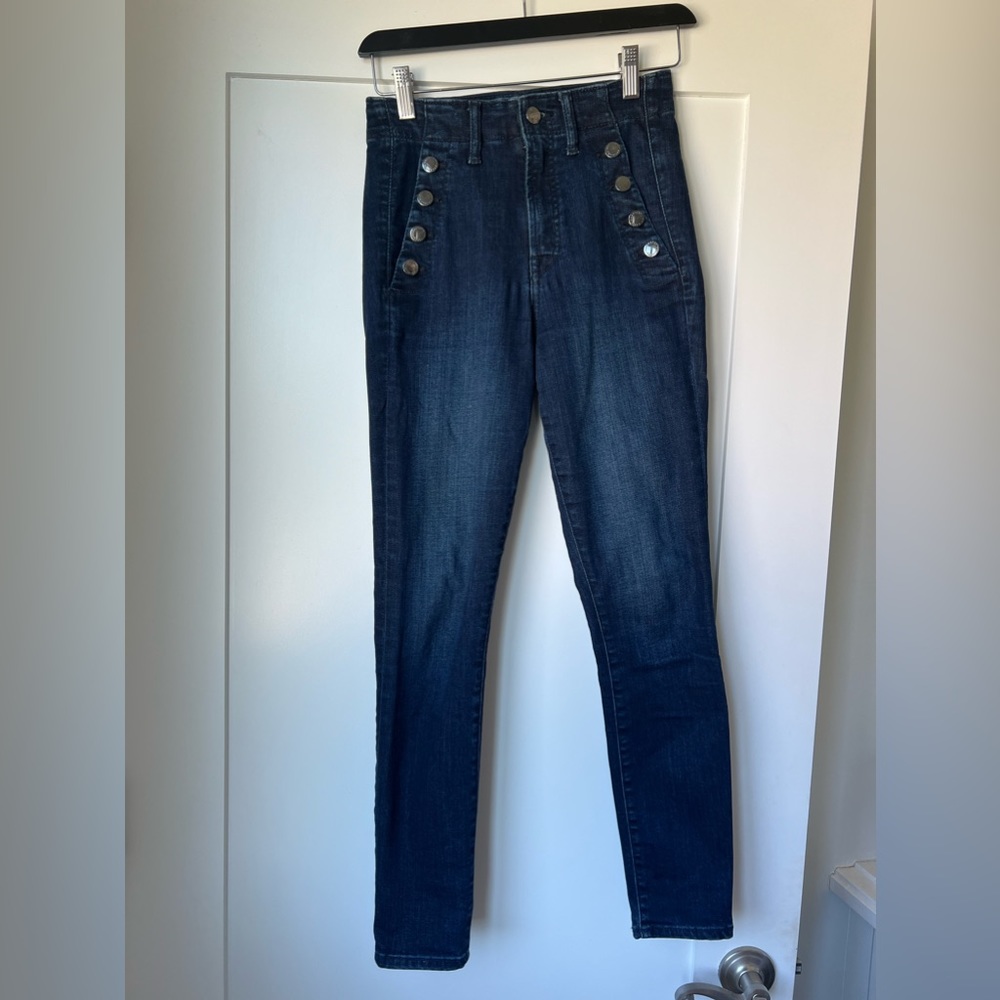 Gap denim button skinny jeans